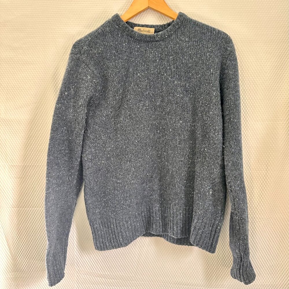 Madewell gray speckled crewneck sweater size XS